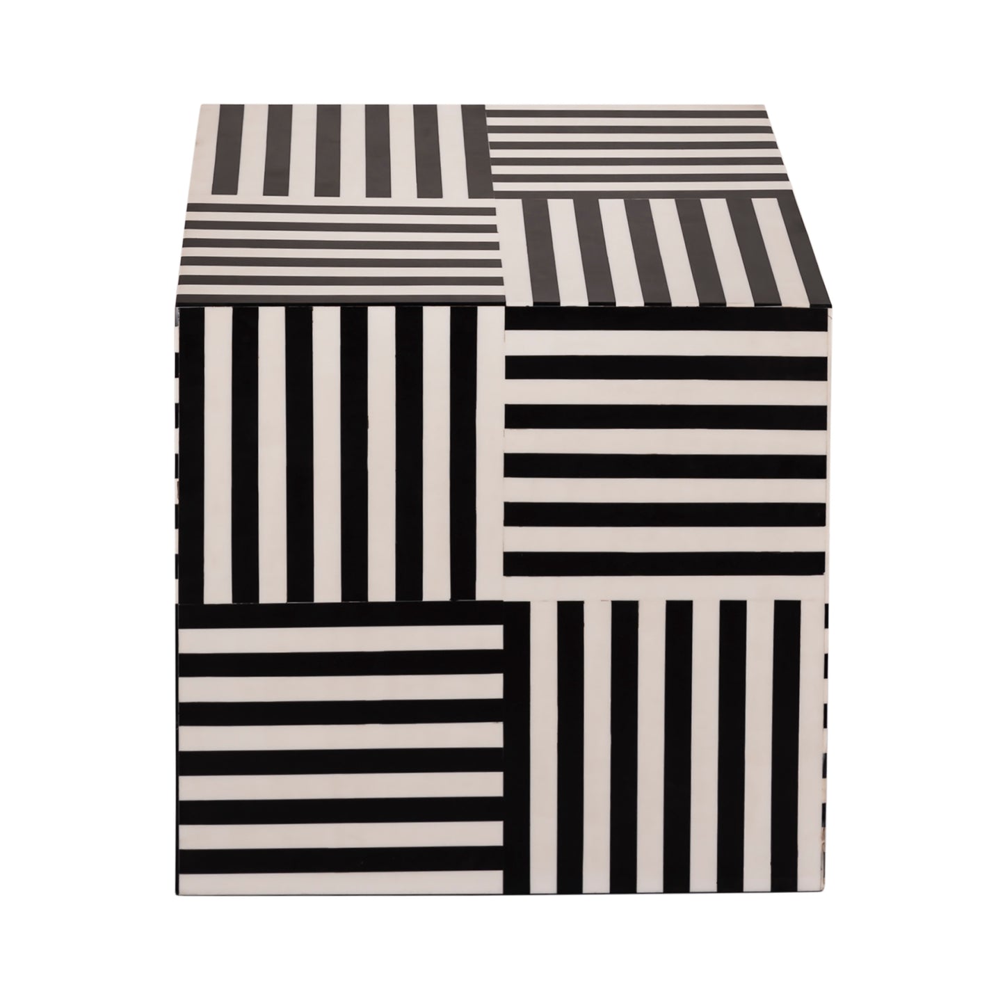 Cube Black and White Side Table