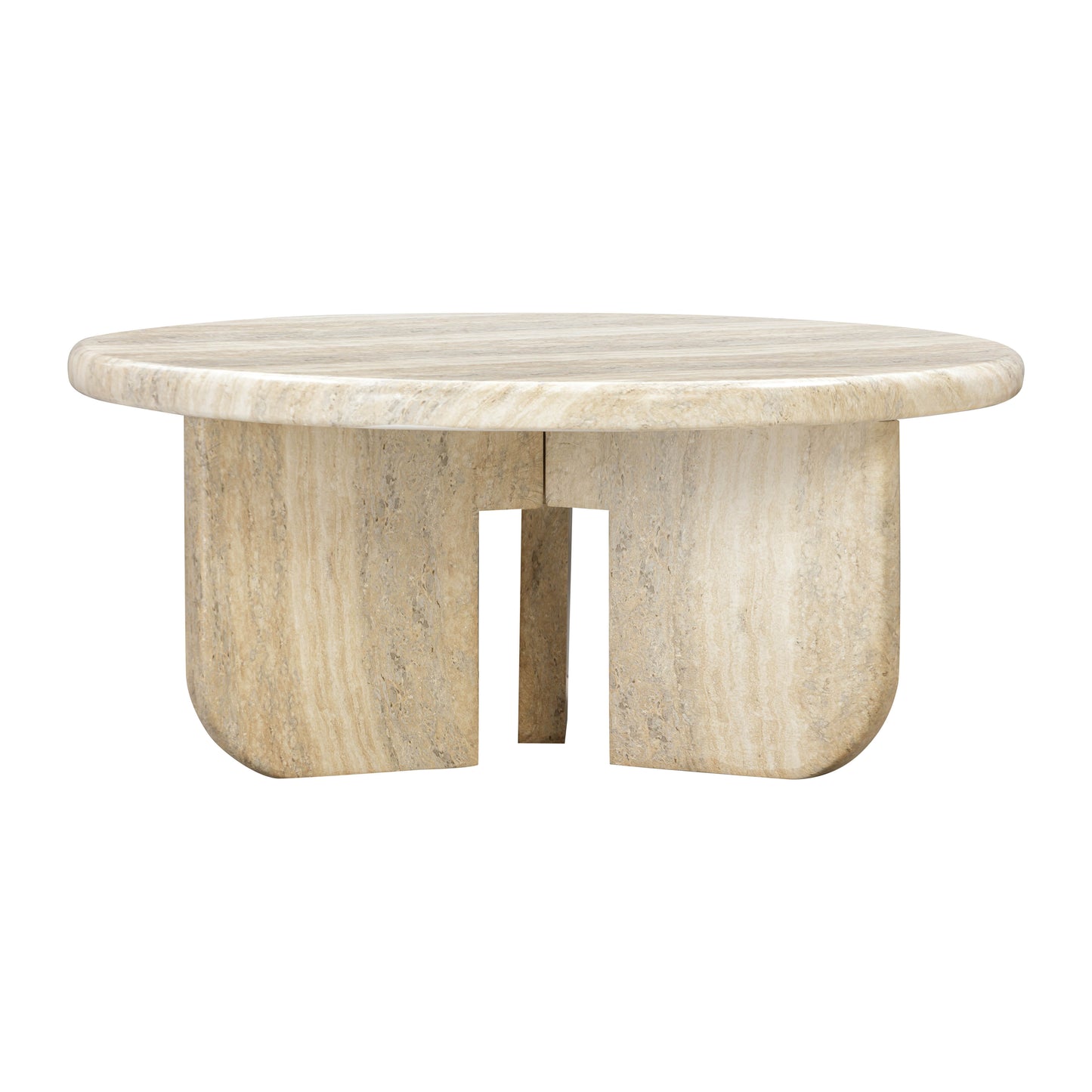 Patrizia Faux Travertine Concrete Indoor / Outdoor Round Coffee Table