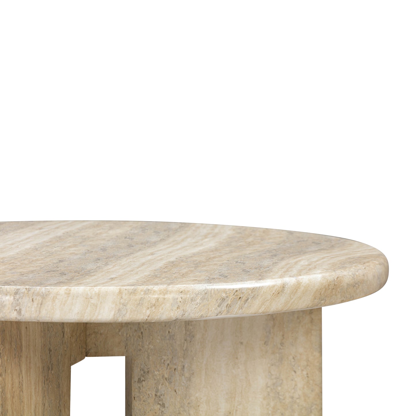 Patrizia Faux Travertine Concrete Indoor / Outdoor Round Coffee Table