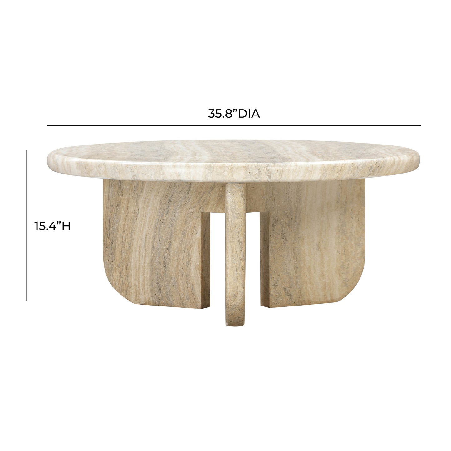 Patrizia Faux Travertine Concrete Indoor / Outdoor Round Coffee Table